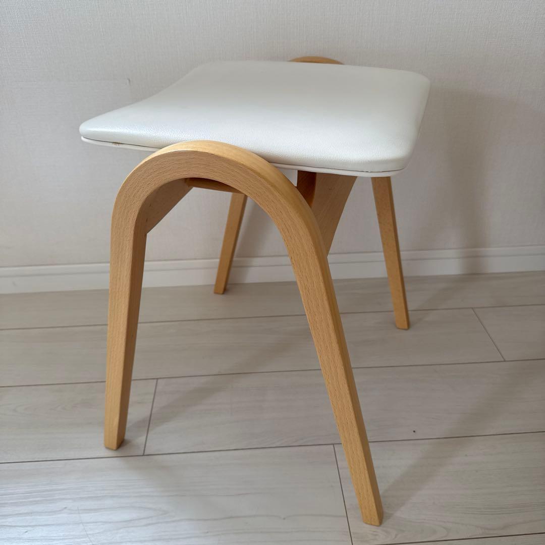 秋田木工 202 ホワイトスツール 天然木