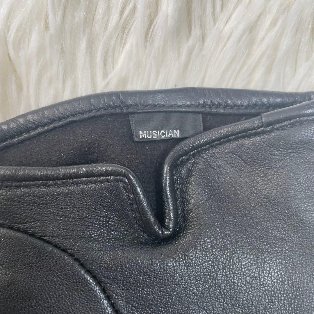 ラッドミュージシャン レザー手袋 スタッズ ブラック