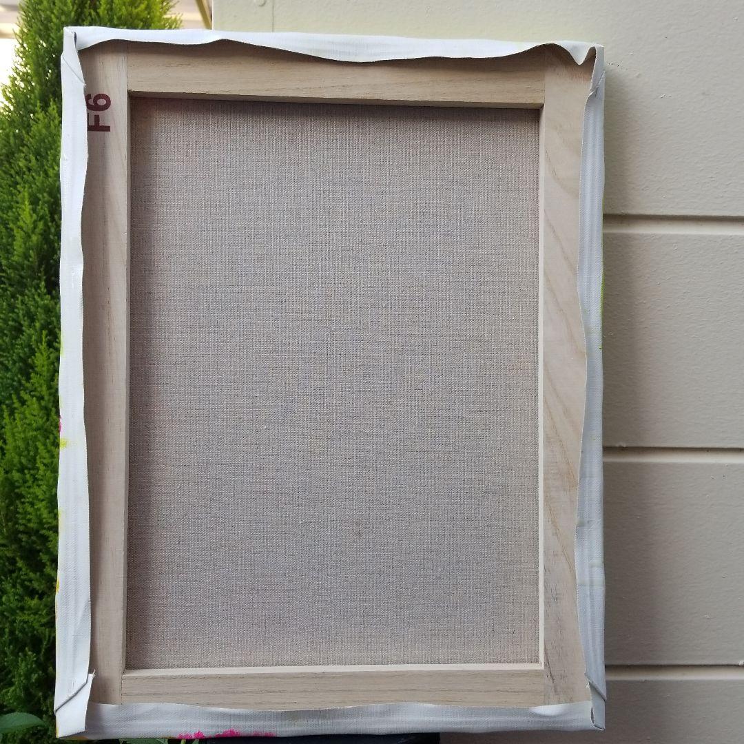 油絵　マミ　白猫とバービーちゃんのような私とプルメリア