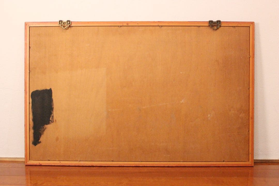 No4580 扁額装　墨彩画　人物図　書画　在銘　落款　肉筆紙本　絵画　送料無料