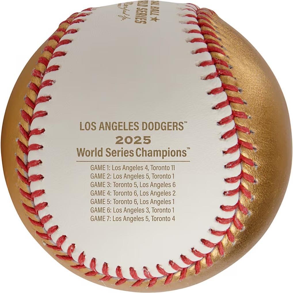 MLB公式 2025 ドジャース 世界一記念ボール ゴールド 全試合スコア入り