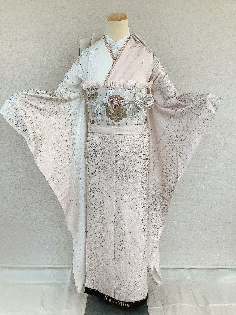 なつみみ　なつき振袖フルセット　ピンクと白　振袖フルセット