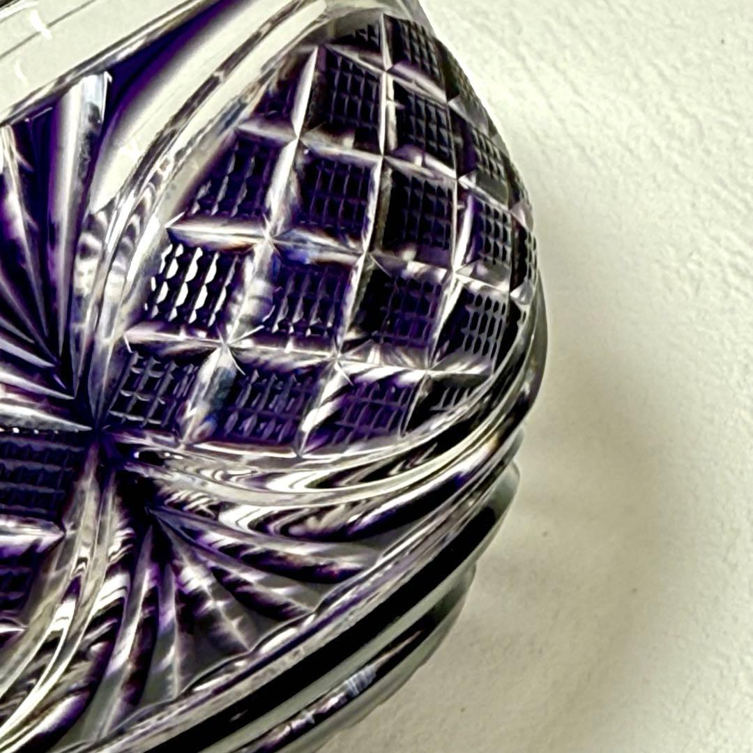 薩摩切子 辻俊幸 小付鉢 レモンカット 紫 ツジガラス工芸　②