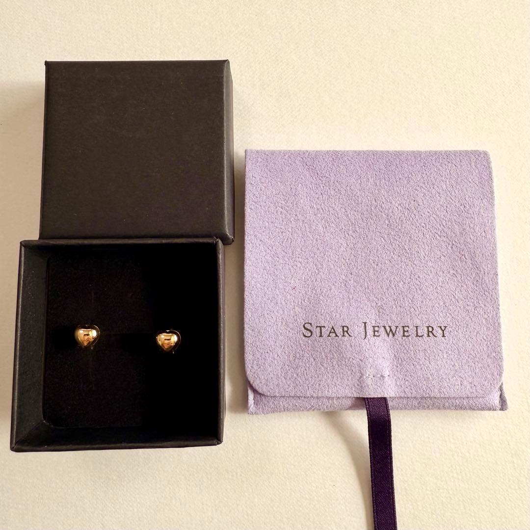 【美品】STAR JEWELRY スタージュエリー K18YG ハート ピアス