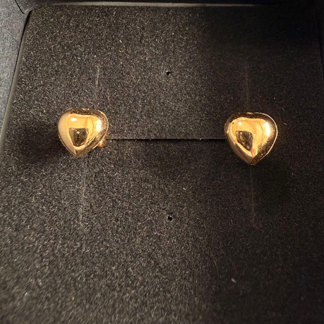 【美品】STAR JEWELRY スタージュエリー K18YG ハート ピアス