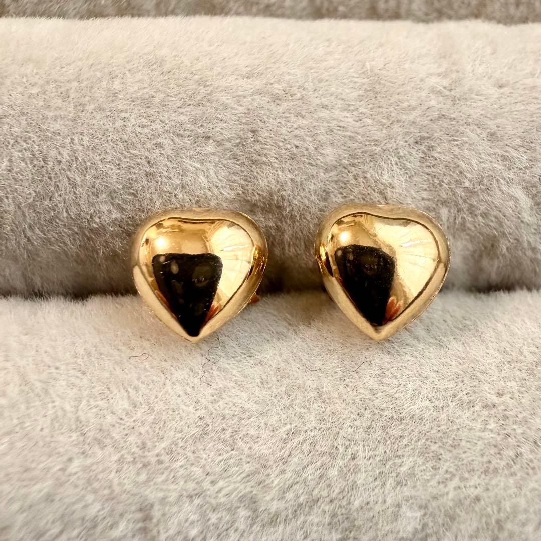 【美品】STAR JEWELRY スタージュエリー K18YG ハート ピアス