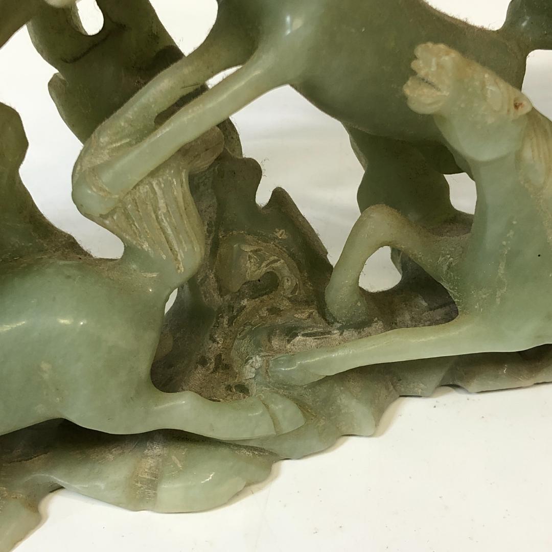 翡翠 馬 置物 12頭 中国美術 彫刻 ジャンク品