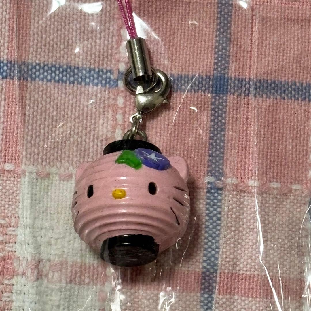 ハローキティ根付ストラップ たい焼き ｘ 金魚すくい ｘ 提灯