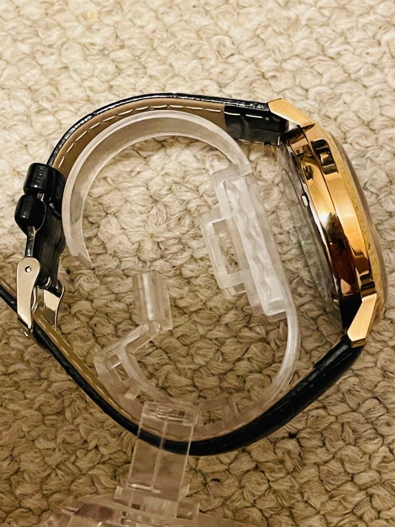 新*郎様 Bulova クラシック自動巻き ピンクゴールドブラック新品革ベルト交