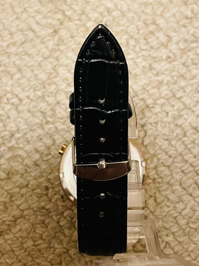 新*郎様 Bulova クラシック自動巻き ピンクゴールドブラック新品革ベルト交