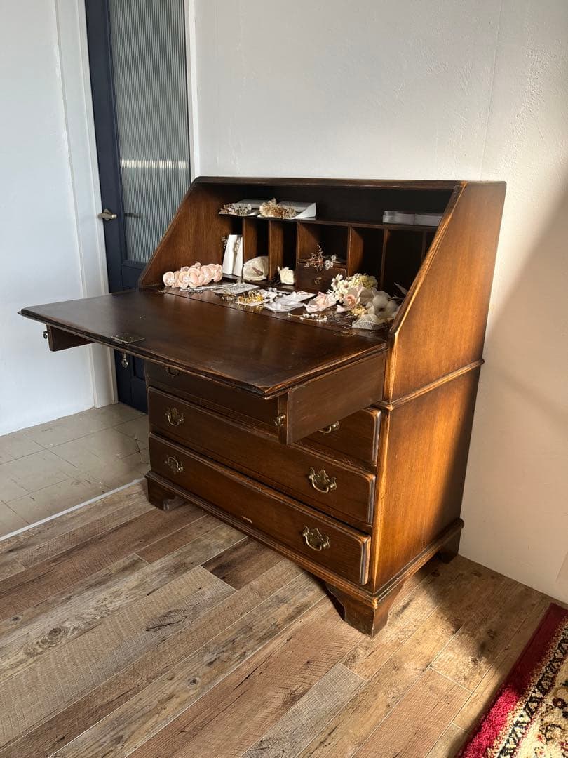 ダークブラウン ライティングビューロー