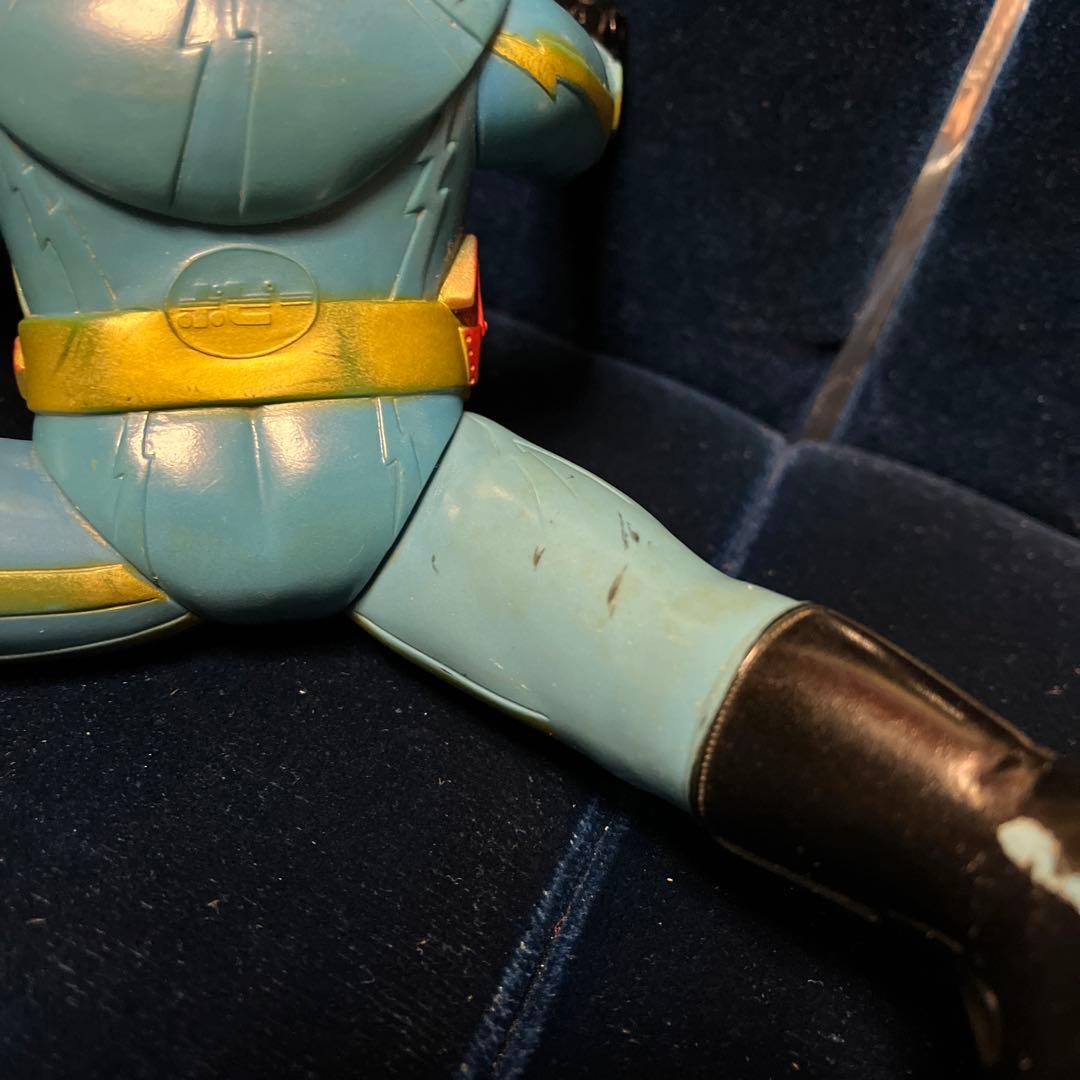 昭和レトロ ポピー イナズマン ソフビ 面無し 石森プロ 当時物 戦隊モノ