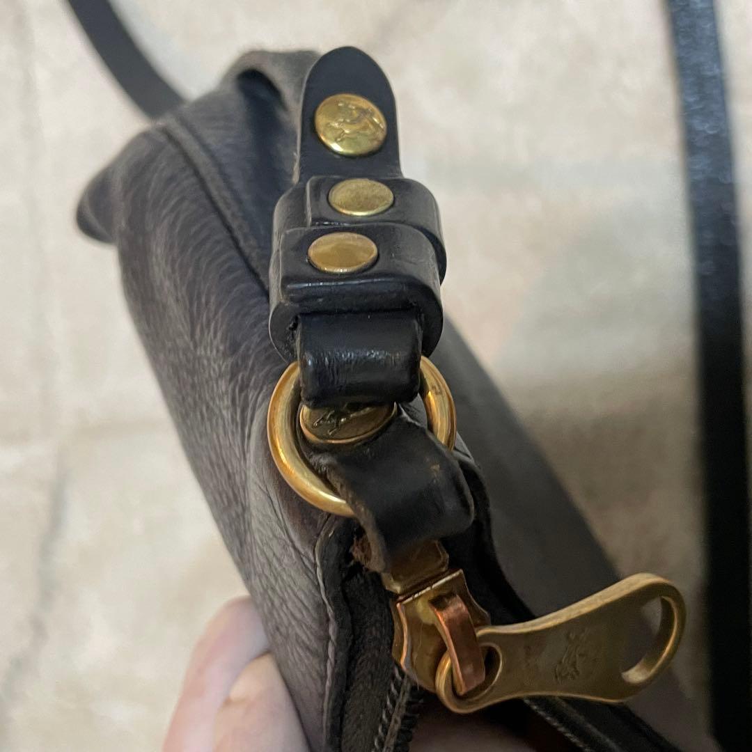 極美品✨イルビゾンテ 現行タグ ショルダーバッグ サコッシュ レザー ブラック