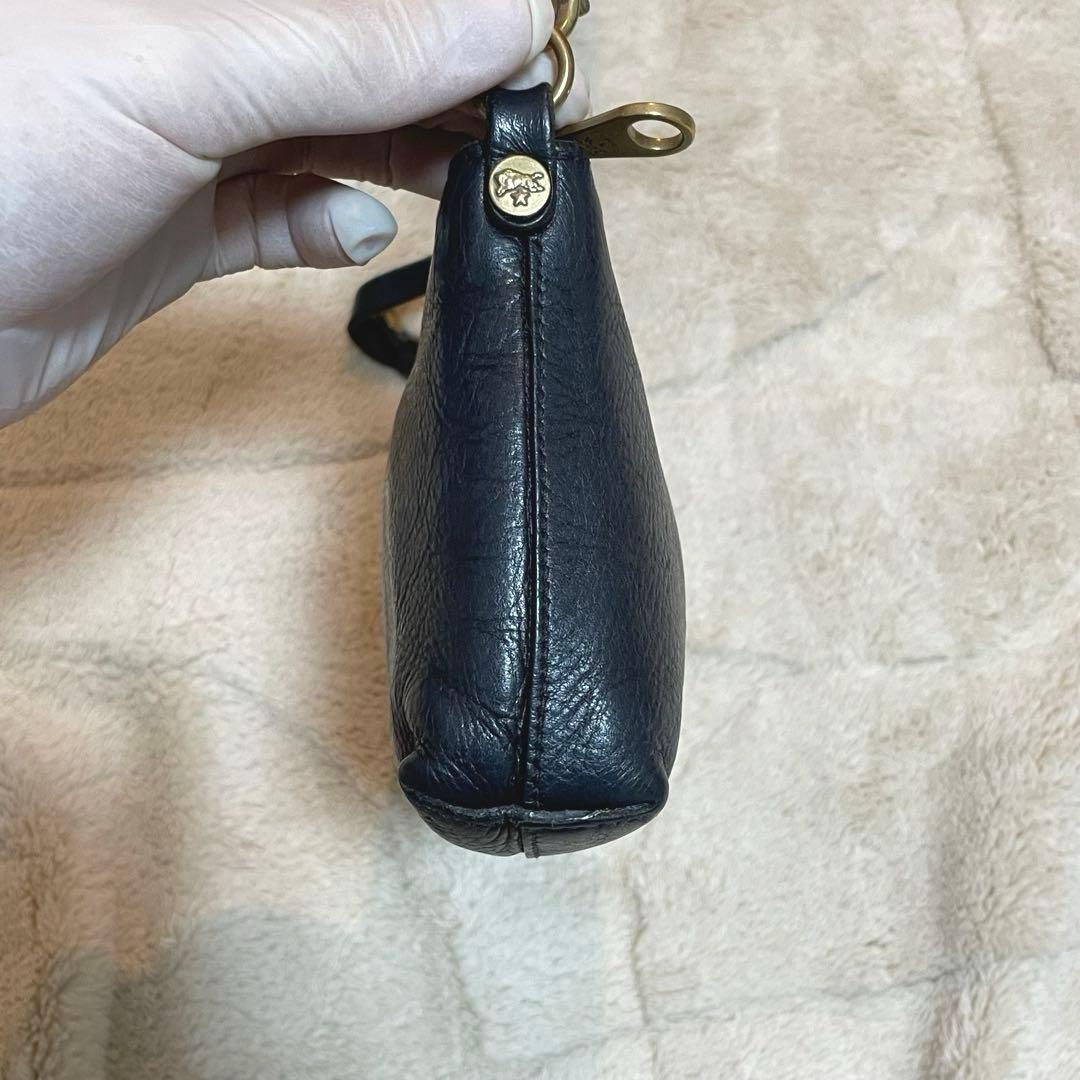 極美品✨イルビゾンテ 現行タグ ショルダーバッグ サコッシュ レザー ブラック