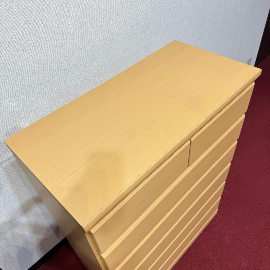 東京23区送料無料　大川家具ハイチェスト幅80㎝・タンス・収納・日本製