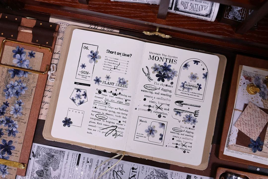 小白家文創《深海蓝》海外マスキングテープ　マステ 【2516】