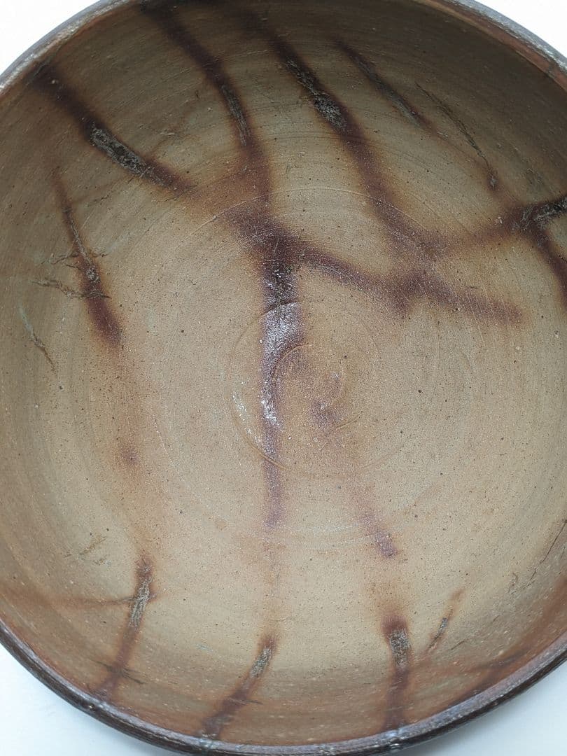 岡山県重要無形文化財 浦上善次 備前焼 緋襷茶盌 共箱合布 抹茶碗 抹茶茶碗