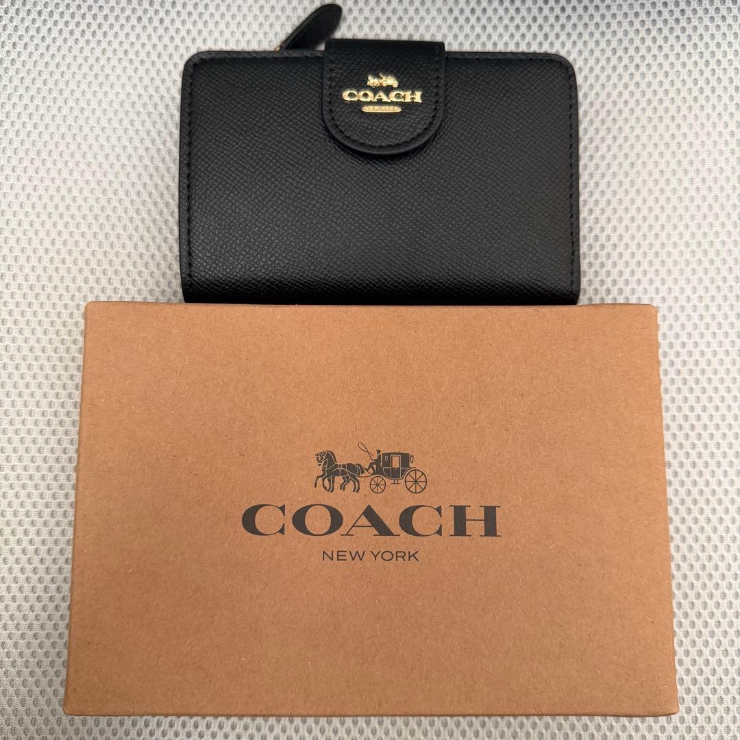 リ*マ様 コーチ COACH ミディアムコーナージップウォレット 6390 ブラ