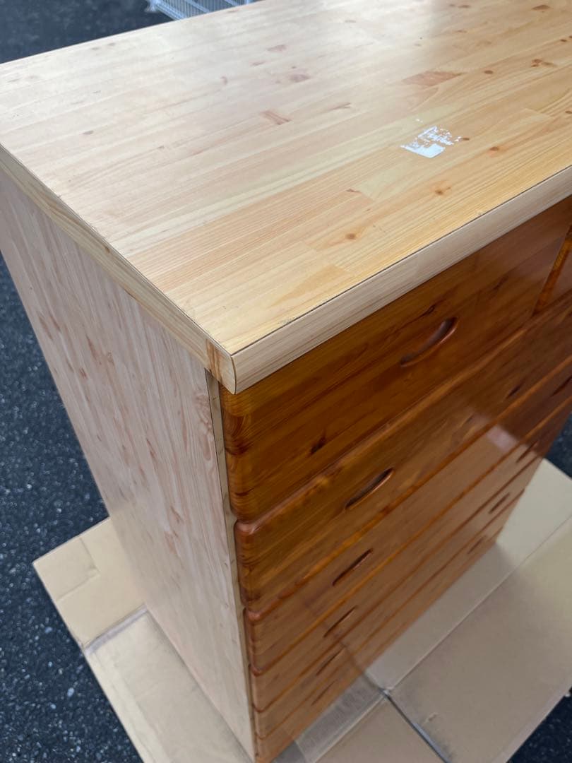 パイン材　木製 六段チェスト ハイチェスト タンス 洋服 収納 箪笥