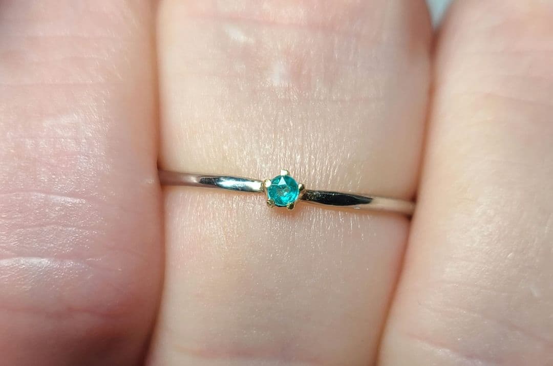 ビカビカネオン!!★ブラジルバターリャパライバトルマリン18金Ptリング★