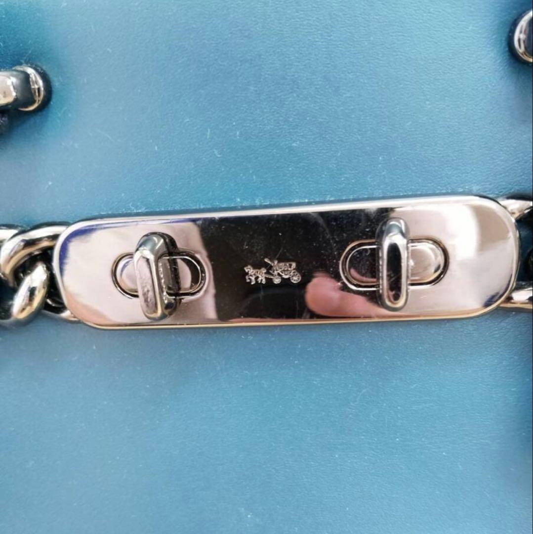 コーチのグローブレザー スワッガー 27 ハンドバッグ（ダークターコイズ）