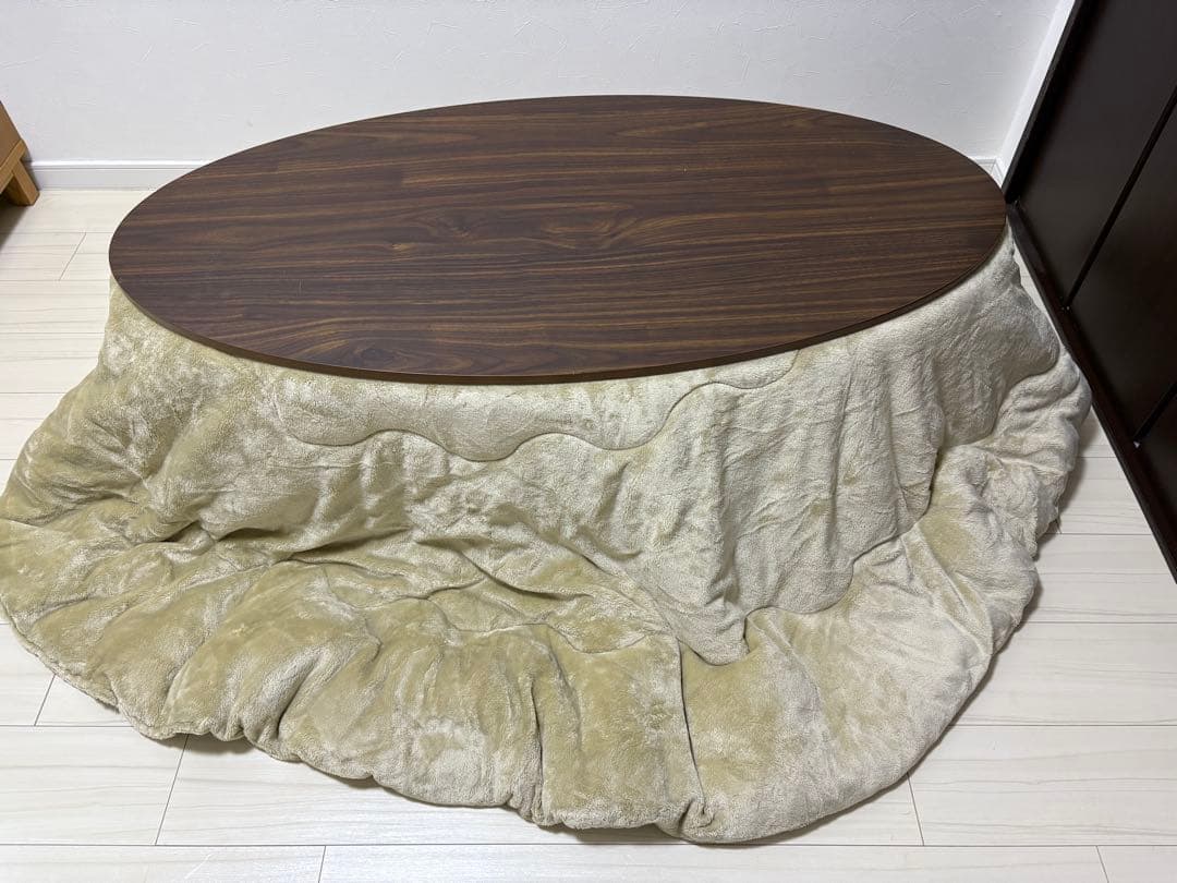 楕円形こたつ オールナット 120×60 ※布団は別売りです