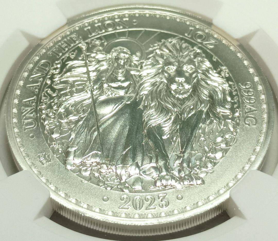 2023 セントヘレナ ウナとライオン 1ポンド銀貨 NGC MS70FR ④