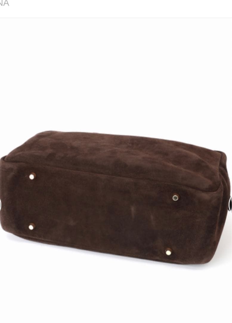 マニュエルミラノ ダークブラウン スエード ハンドバッグ