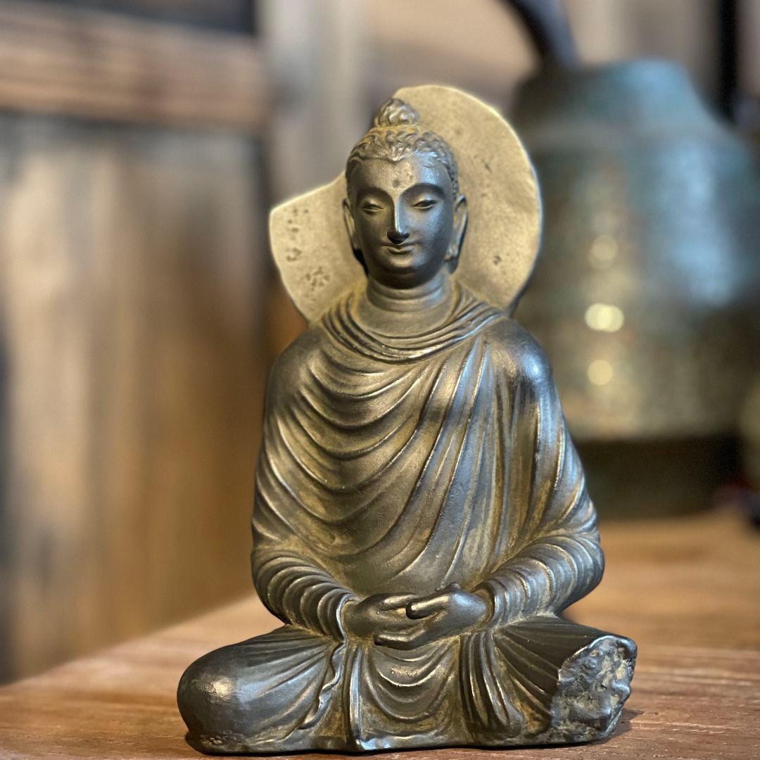 ガンダーラ禅定坐像 彫刻 置物 開運 風水