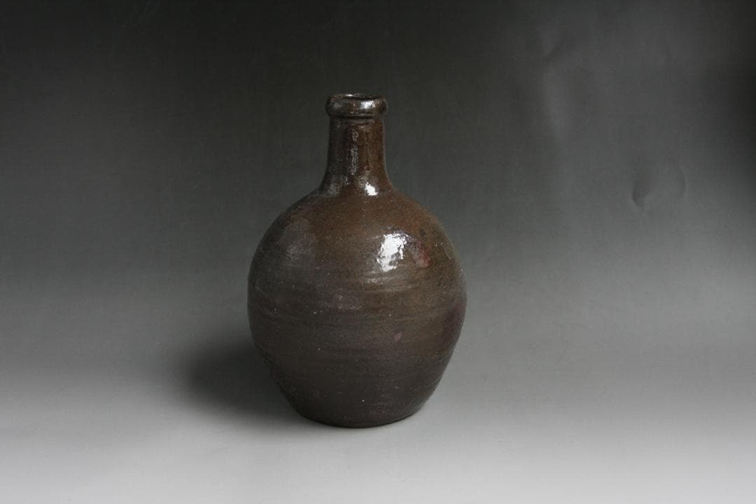 素朴な酒徳利　花入れ　江戸時代　古常滑焼