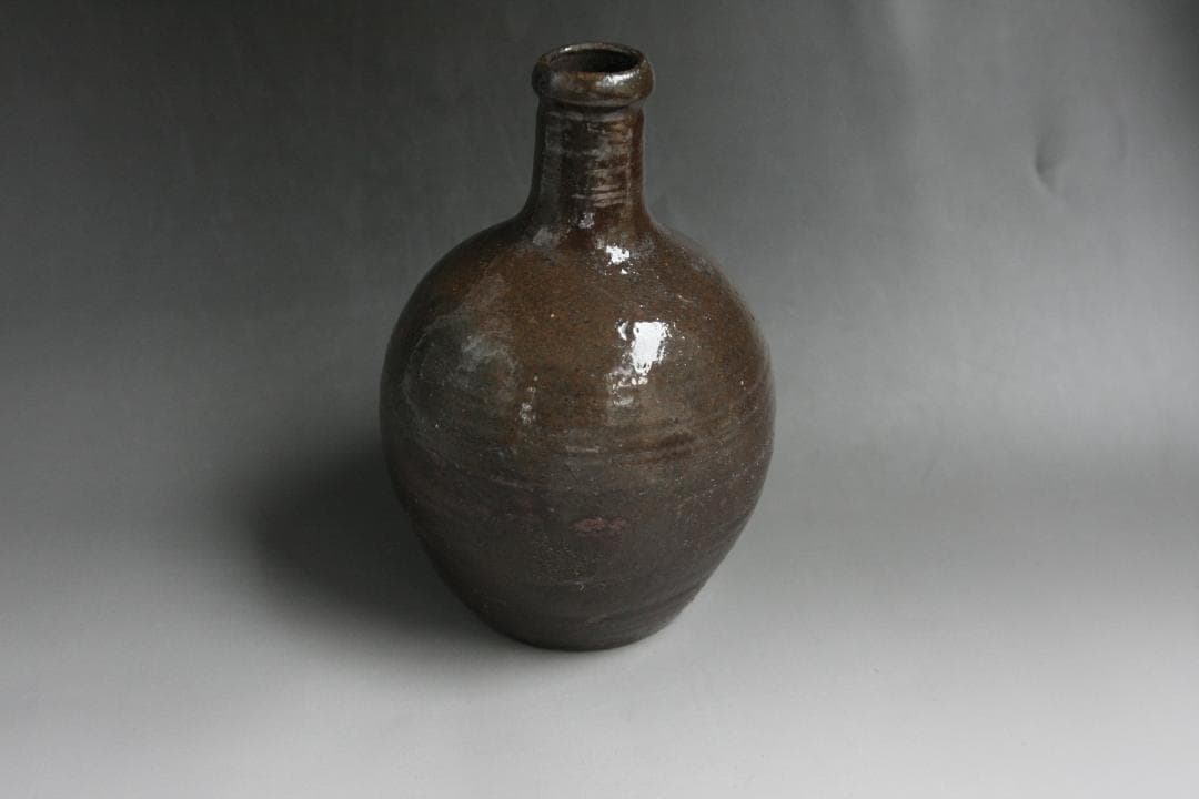 素朴な酒徳利　花入れ　江戸時代　古常滑焼