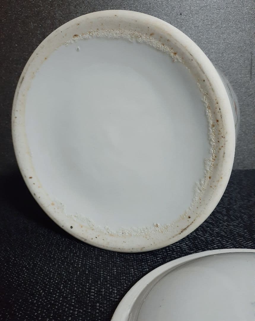 明治時代～大正時代ころ　錦手　【柿右衛門手】　梅に鶯　生垣図　水指　茶道具　茶器