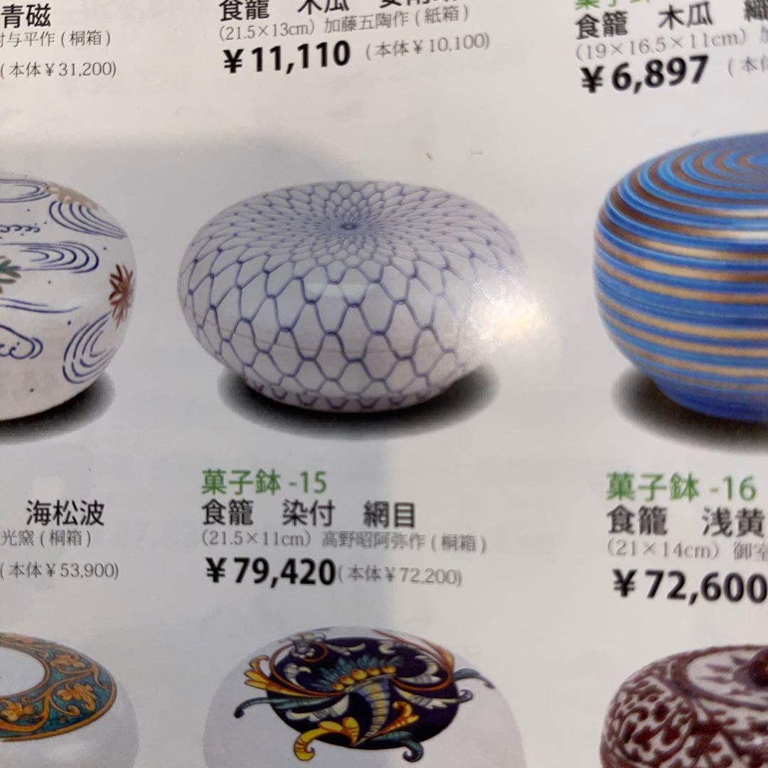 茶道具　染付網目喰篭　高野昭阿弥作