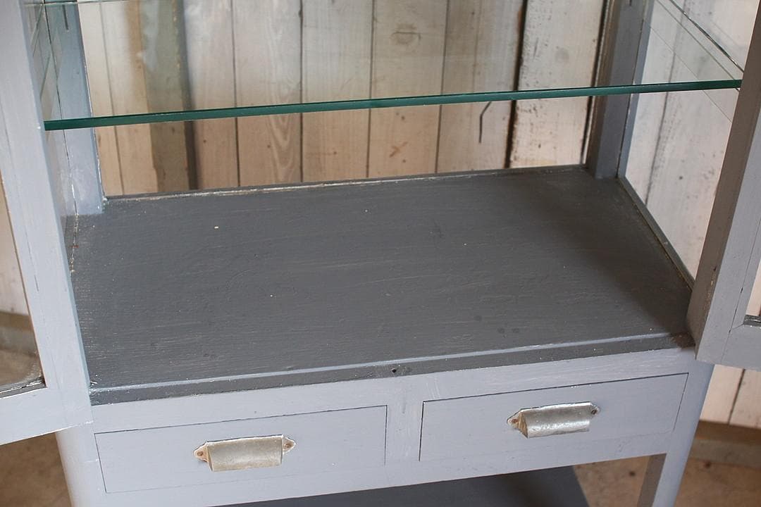 古い木枠ガラスケース　ケビント　ドクターキャビネット