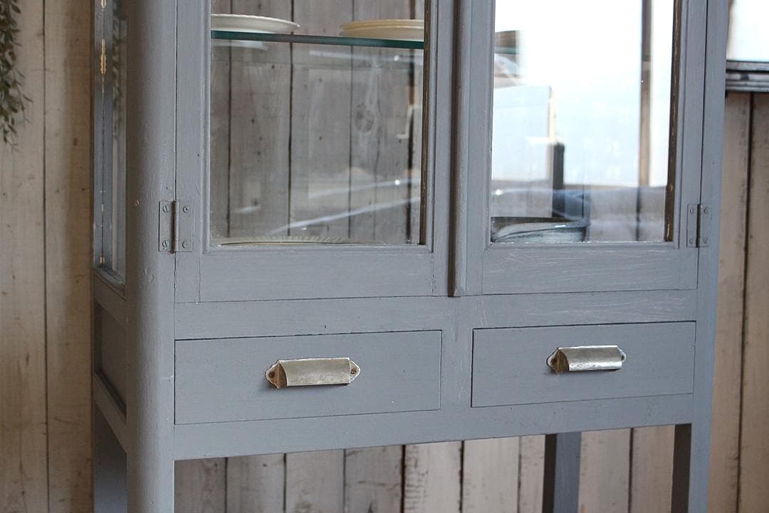 古い木枠ガラスケース　ケビント　ドクターキャビネット