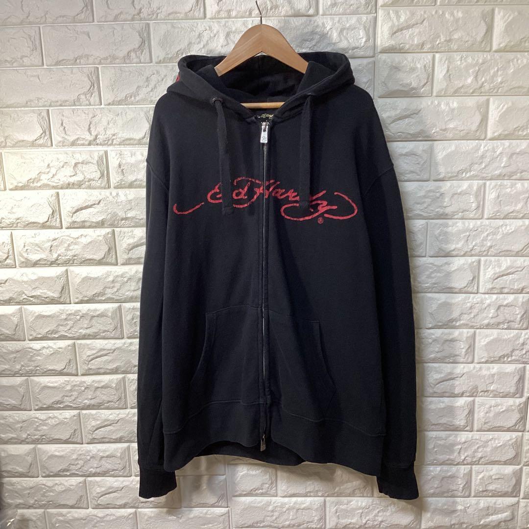 a 様お取置きEd Hardy エドハーディスカルプリント　ダメージ加工パーカー