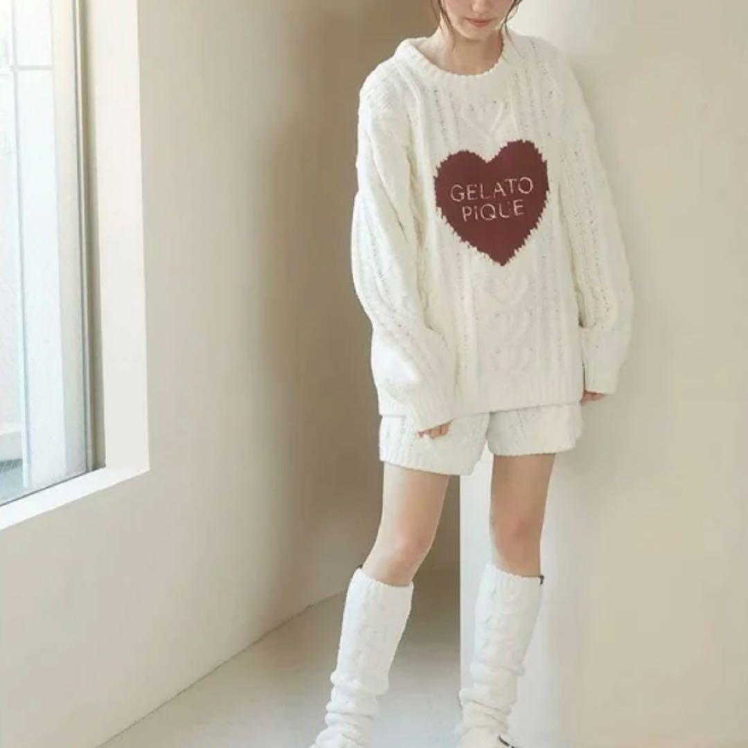 GELATO PIQUE ルームウェア ハートアランプルオーバー&ショートパンツ