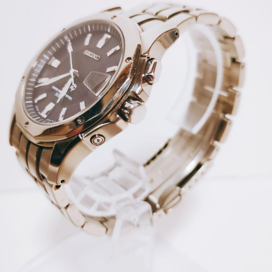 セイコー ブライツ SEIKO BRIGHTZ 電波ソーラー チタン 黒文字盤
