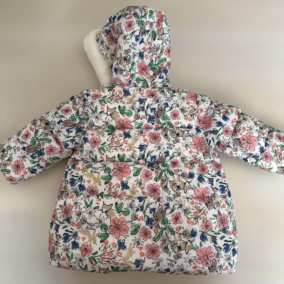 【美品】プチバトーPETIT BATEAU 花柄中綿コート 24m 86cm