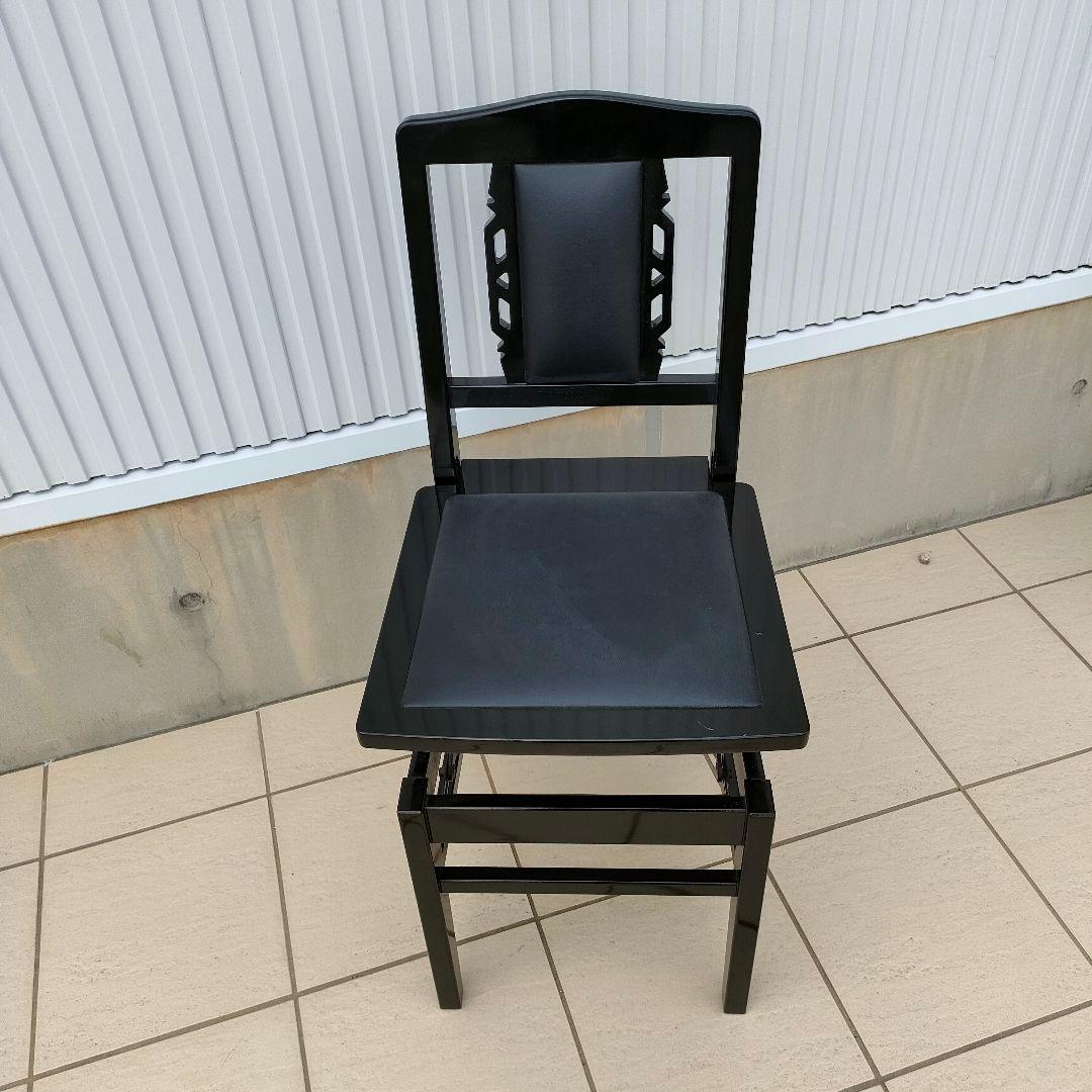 希少 名陽木工 PEACOCK ピーコック ピアノ椅子 背付 木製 高さ調整可能