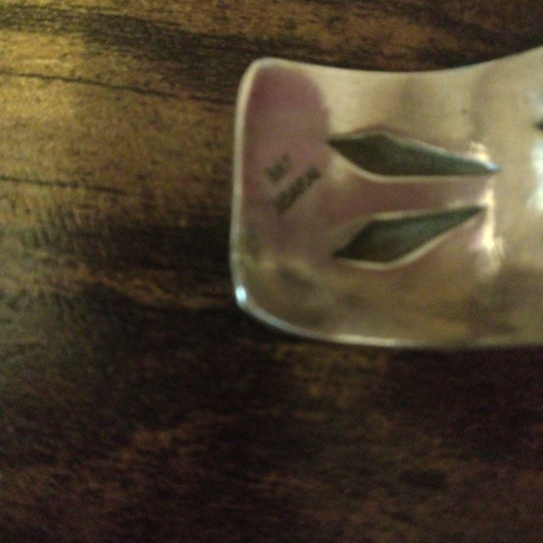 し*ろ様 シルバー エングレーブ バングル 幅約2.5センチ