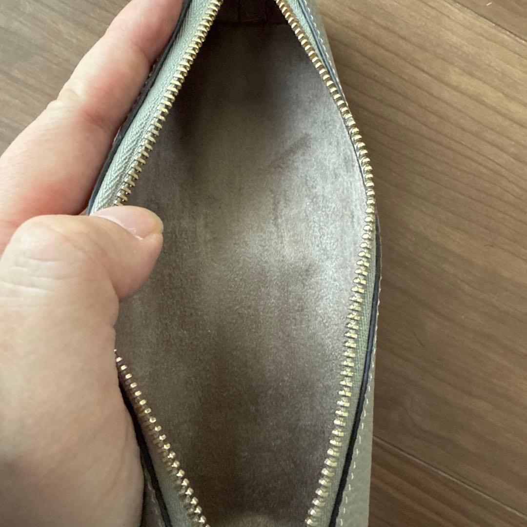 ボナペンチュラ グレージュ　レザーペンケース