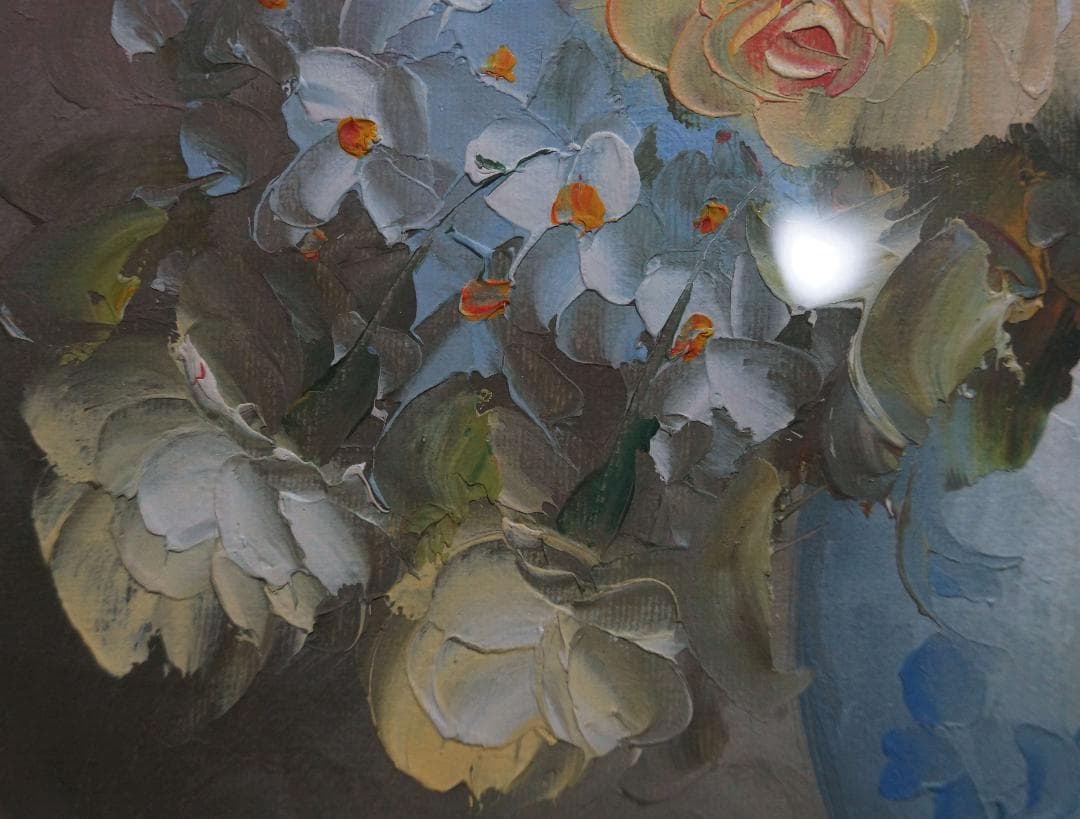 ベルギー画家Edmond Sanders エドモンドサンダース『バラの静物画』