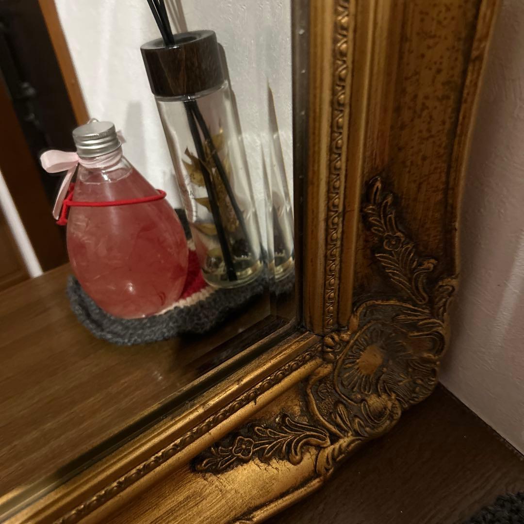 ⑤イギリスアンティーク調鏡✳︎大きな鏡✳︎金色フレーム