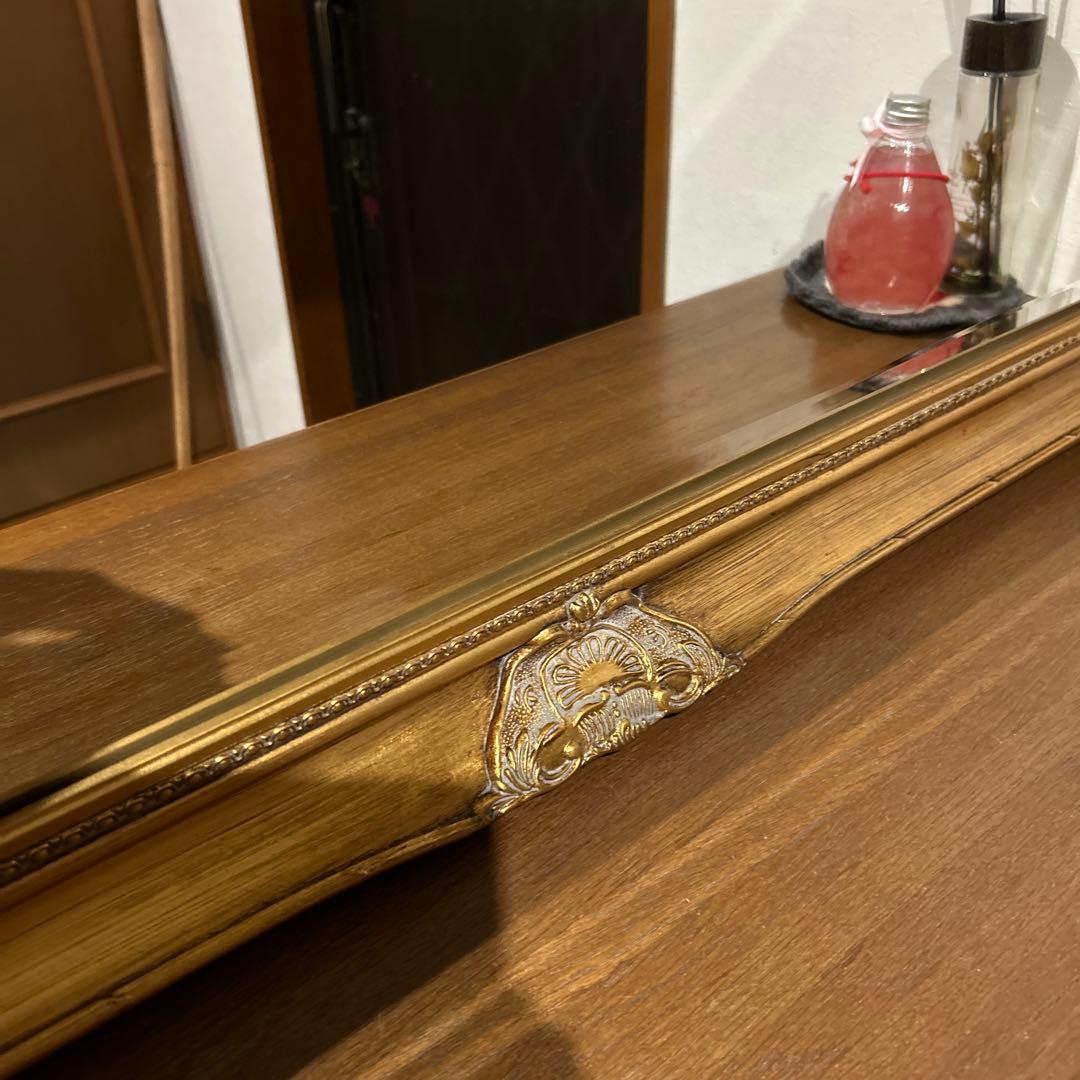 ⑤イギリスアンティーク調鏡✳︎大きな鏡✳︎金色フレーム