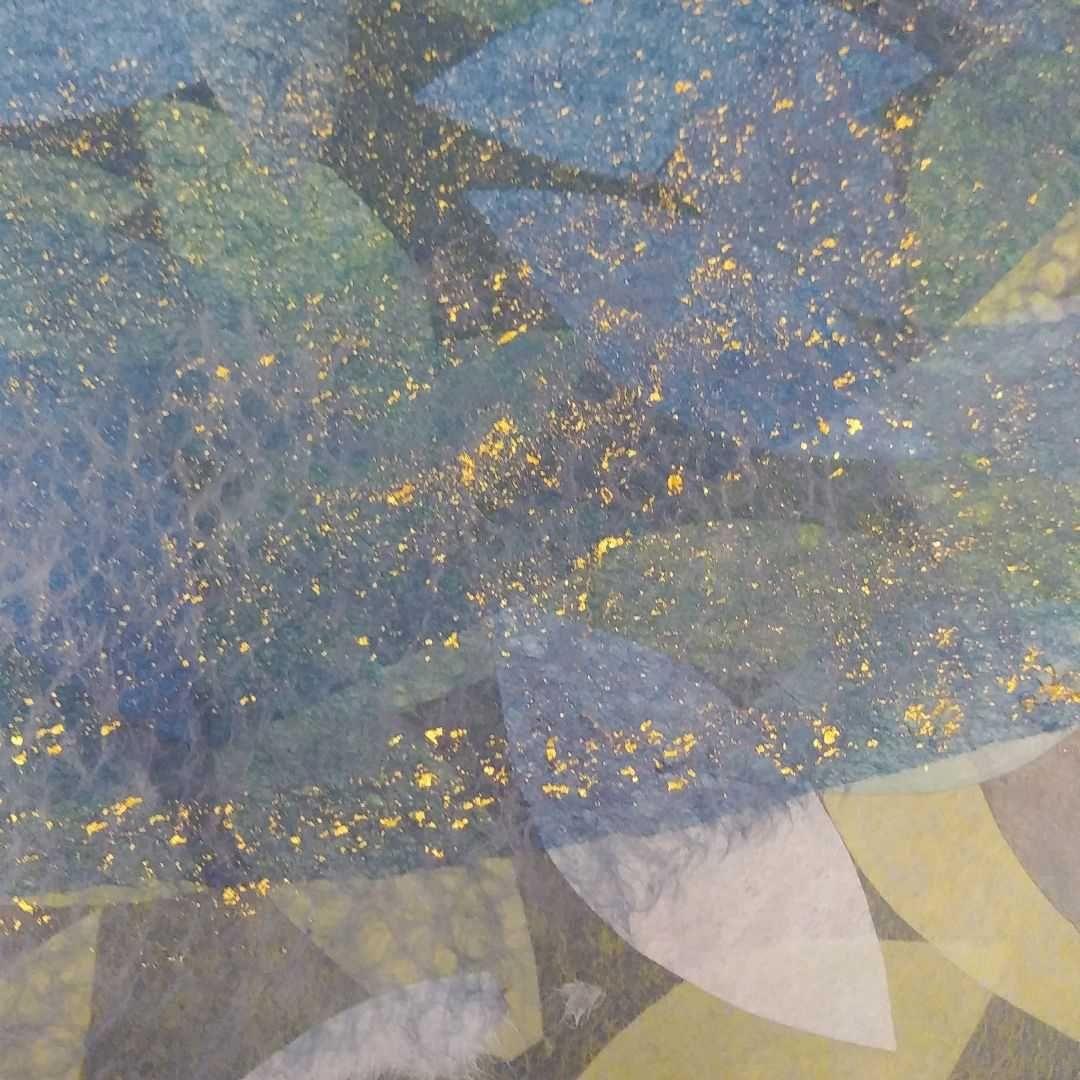 【ちぎり絵】「　動　」　(F20サイズ)　ハンドメイド　暮らしに彩りを