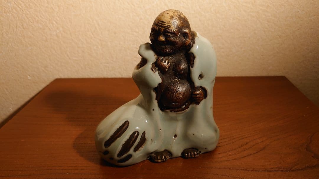 青磁　李朝　だるま　蘇山　諏訪蘇山　蔵出し　アンティーク青磁　１客