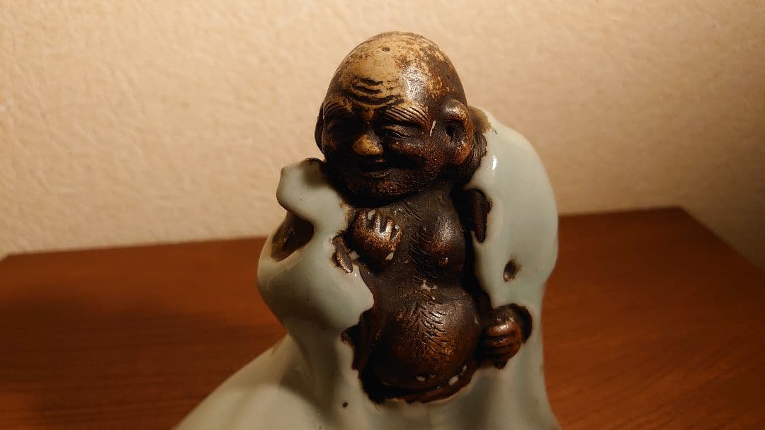 青磁　李朝　だるま　蘇山　諏訪蘇山　蔵出し　アンティーク青磁　１客