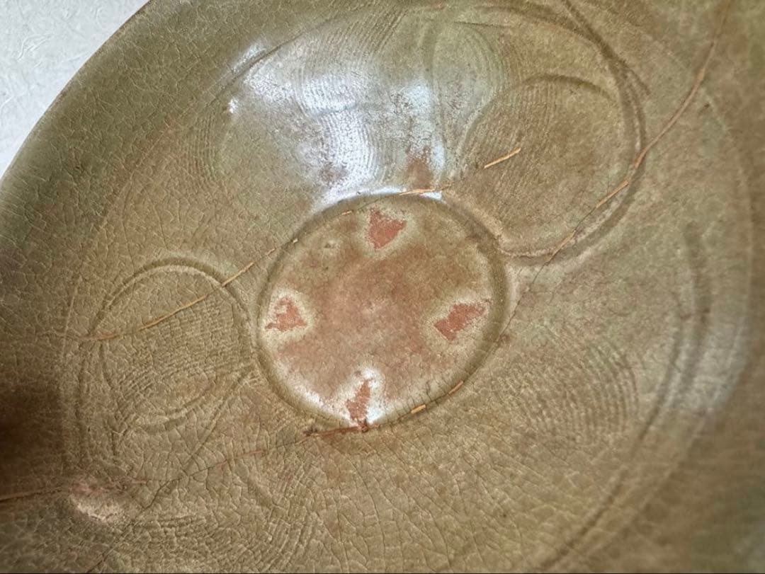 南宋時代同安窯　珠光青磁茶碗　古美術