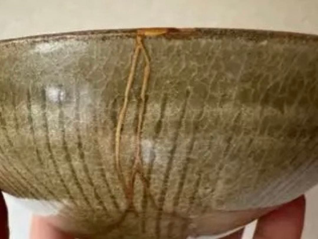 南宋時代同安窯　珠光青磁茶碗　古美術